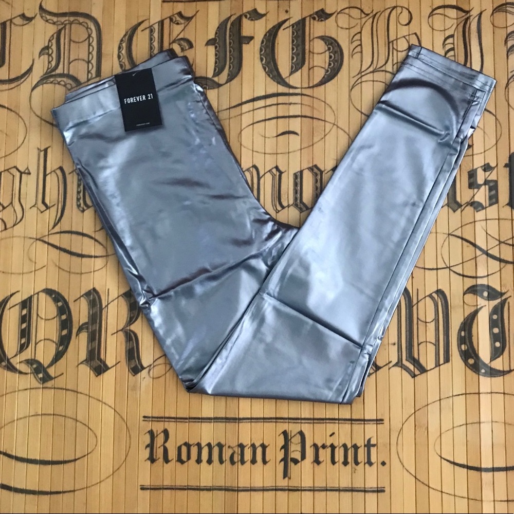 SOLD Forever 21 Silver Metallic Leggings SOLD